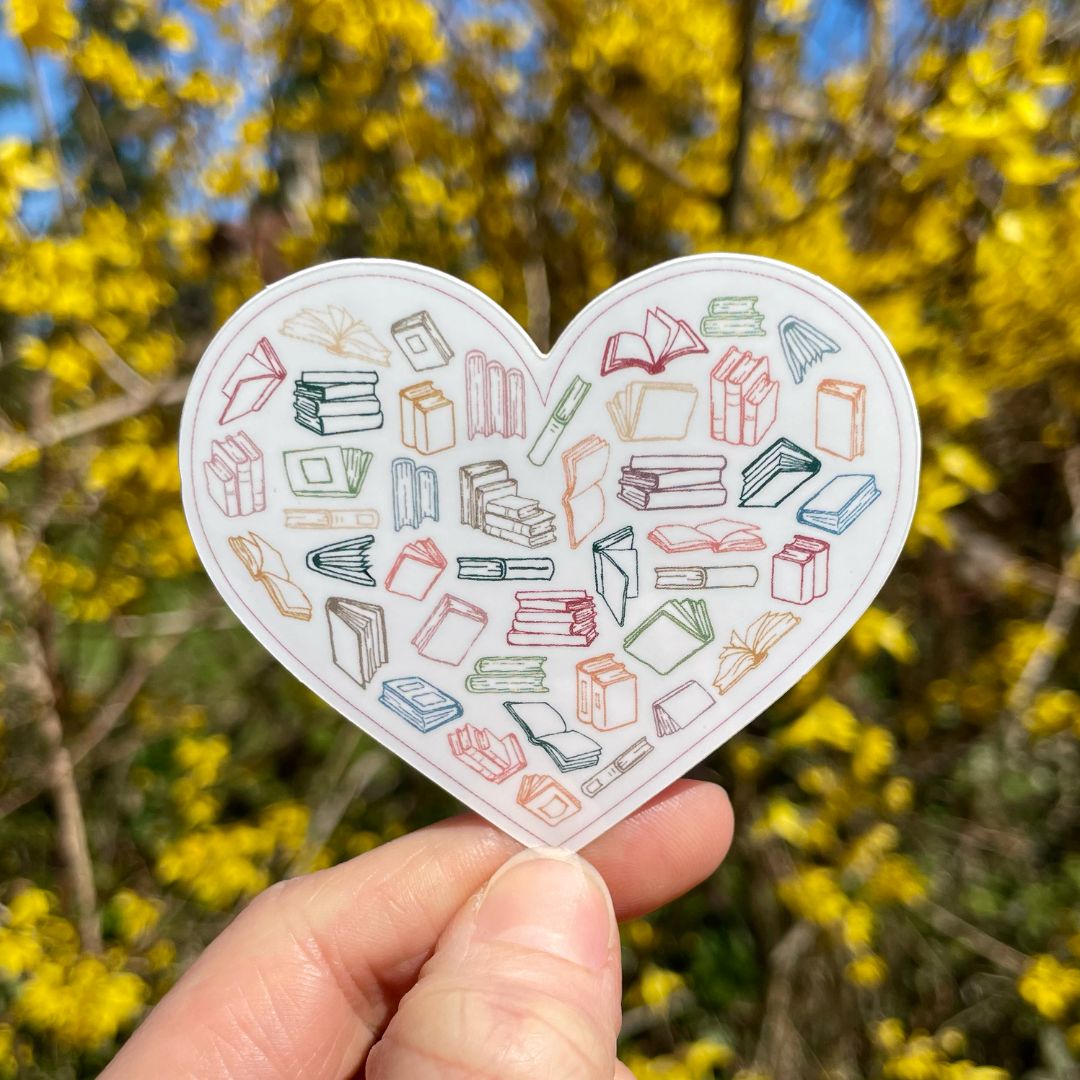 Book Heart Sticker