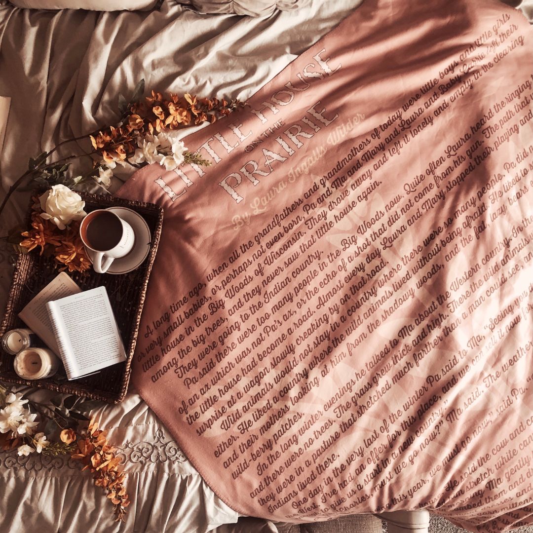 Little House on the Prairie Sherpa Fleece Book Blanket