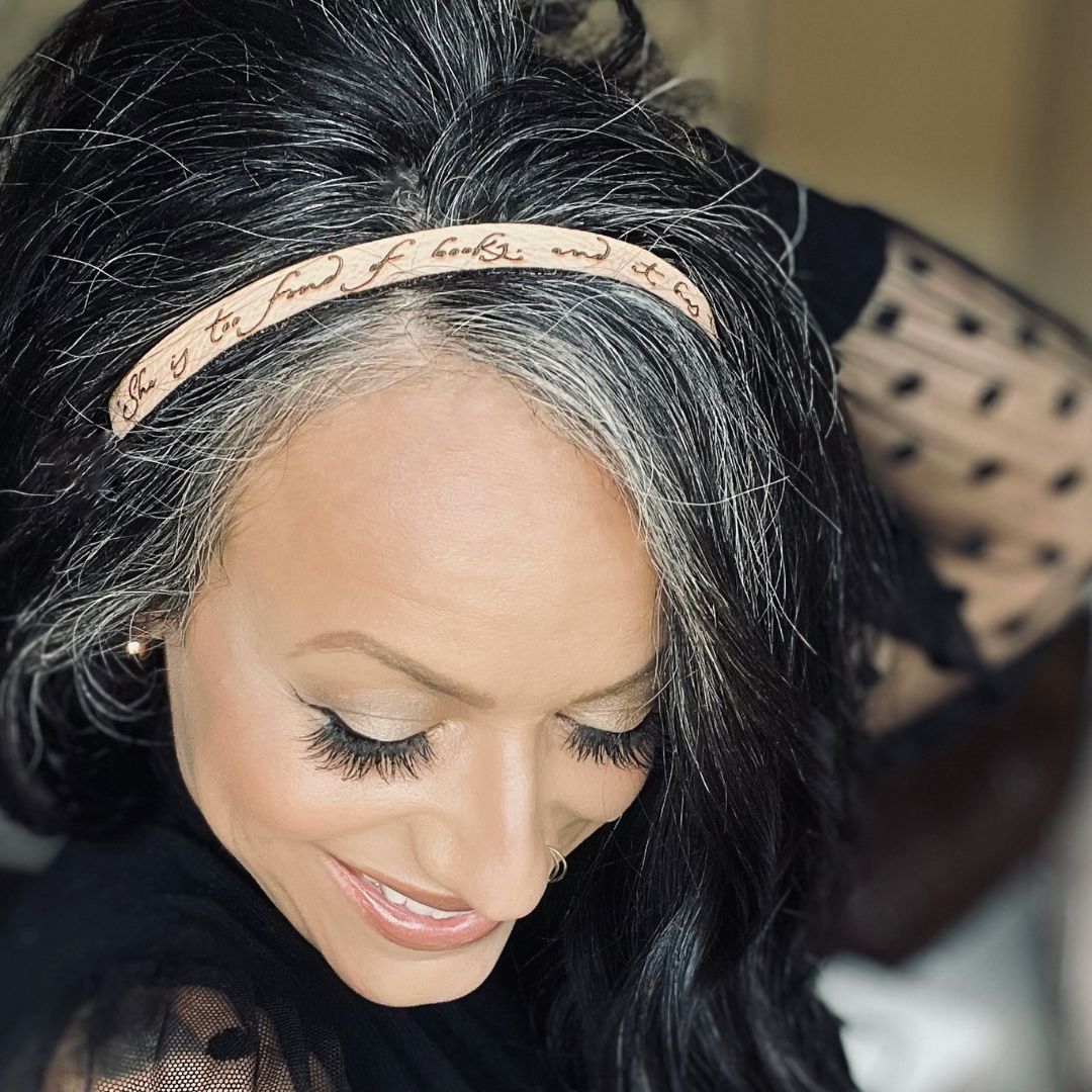 Louisa May Alcott Leather Quote Headband