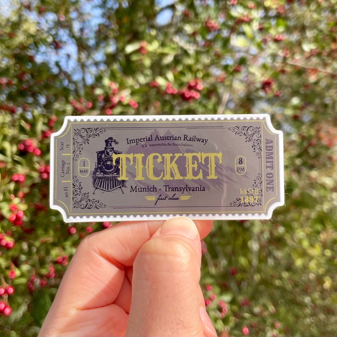 Dracula Train Ticket Sticker
