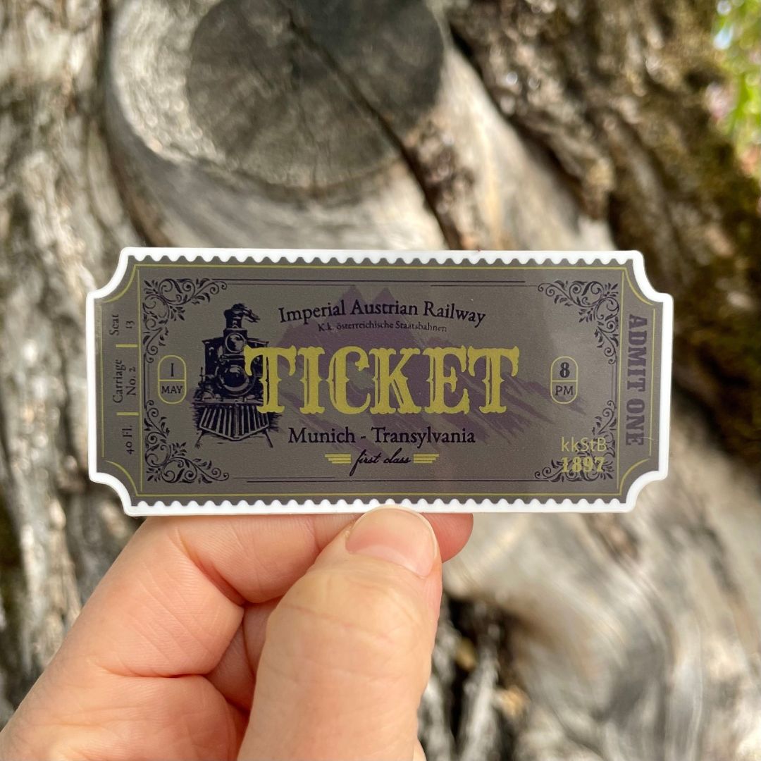 Dracula Train Ticket Sticker