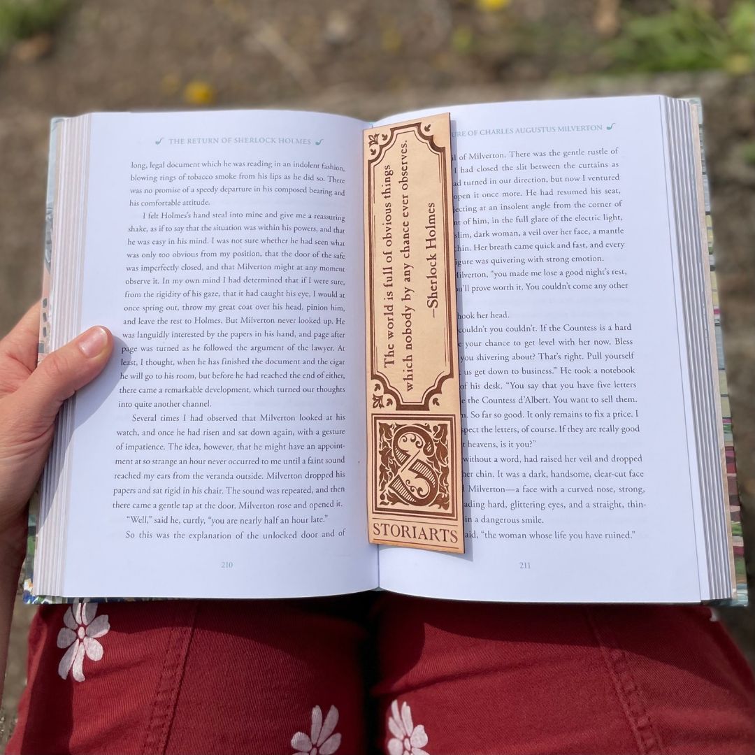 Sherlock Holmes Leather Quote Bookmark