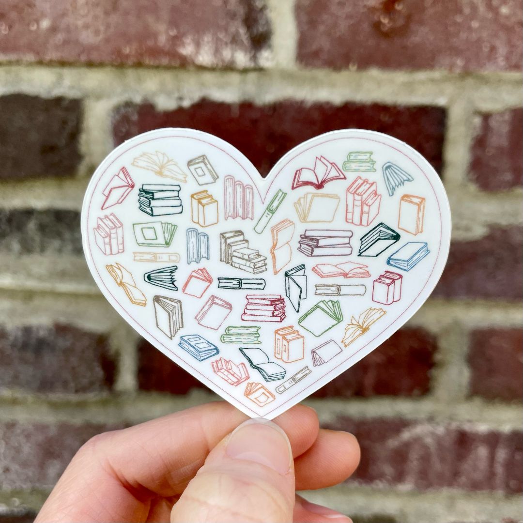 Book Heart Sticker