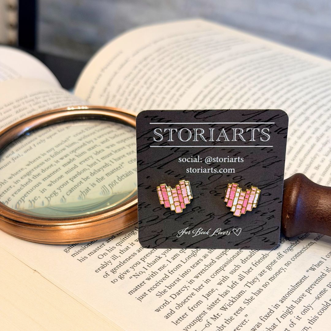 I Heart Books Enamel Earrings