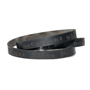 Edgar Allan Poe Leather Quote Bracelet