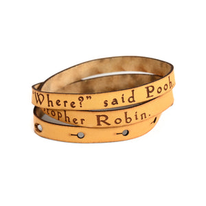 Winnie-the-Pooh Leather Quote Bracelet