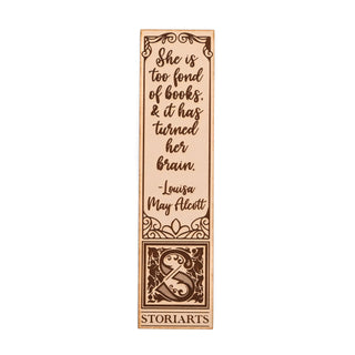 Louisa May Alcott Leather Quote Bookmark - Brown