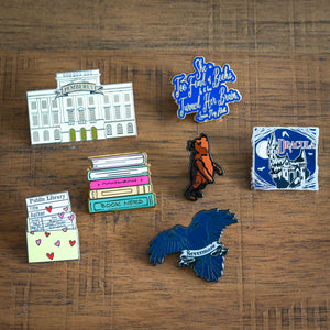Library Book Pin Library Card Enamel Pin - Storiarts