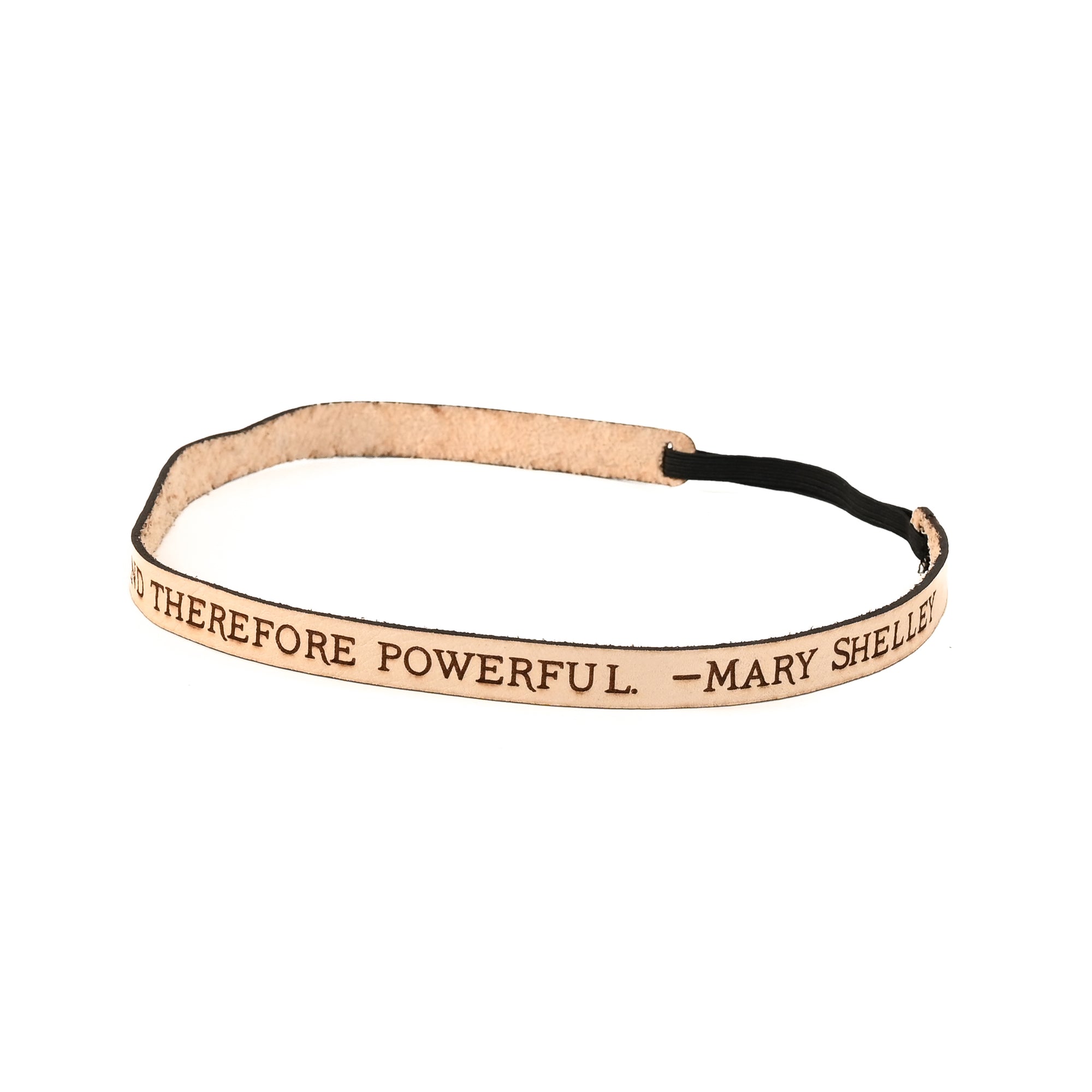 Mary Shelley Leather Quote Headband