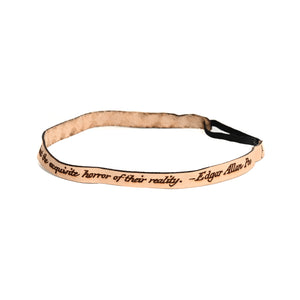 Edgar Allan Poe Leather Quote Headband