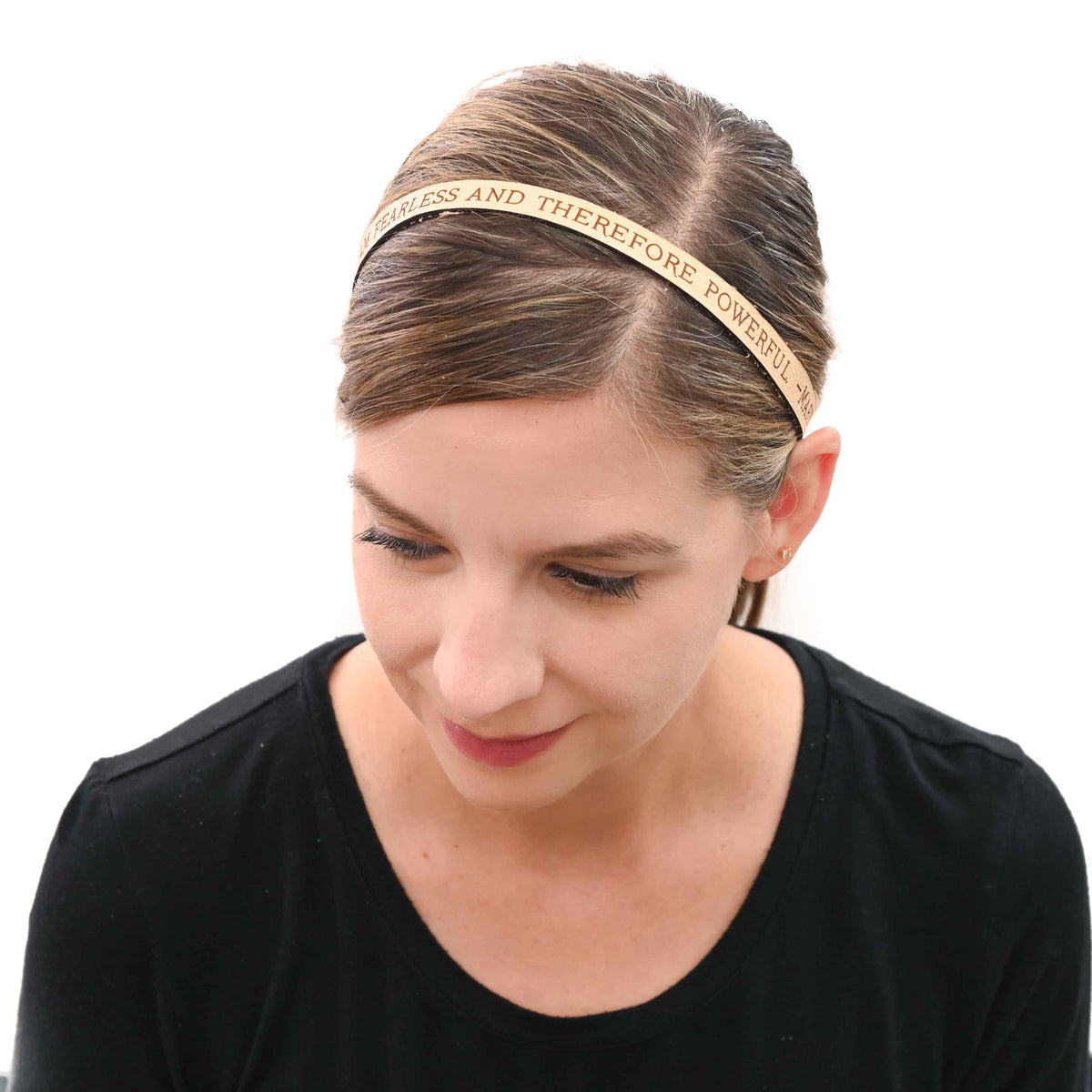Mary Shelley Leather Quote Headband