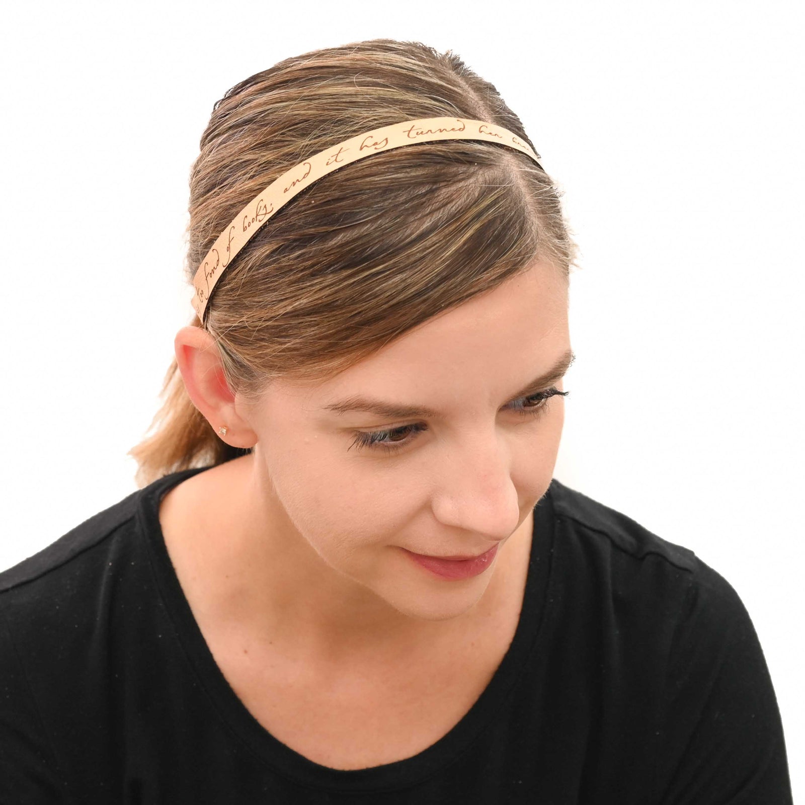 Louisa May Alcott Leather Quote Headband