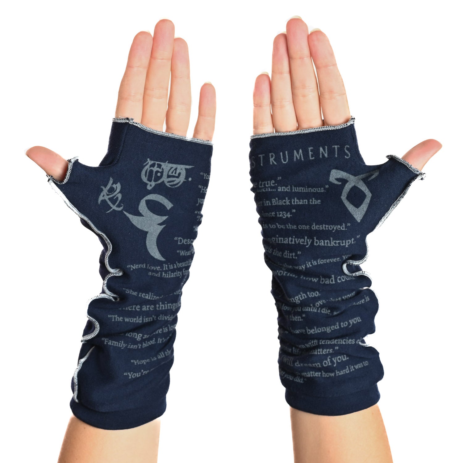 The Mortal Instruments Writing Gloves | Fingerless Cotton Gloves ...
