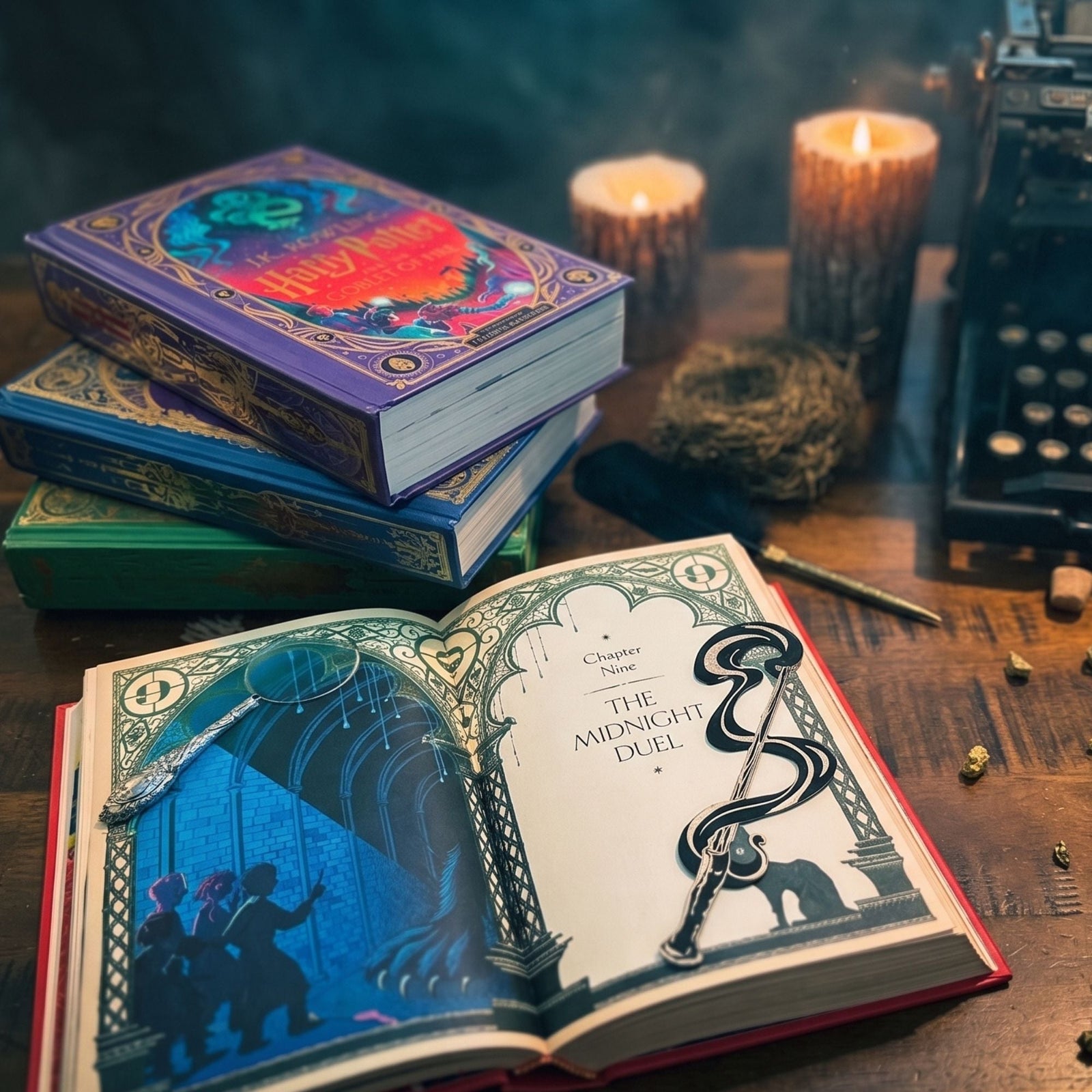 Harry Potter interactive book set with wand bookmark