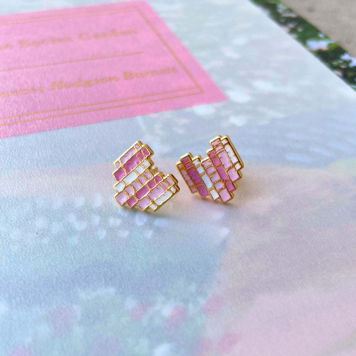 I Heart Books Enamel Earrings