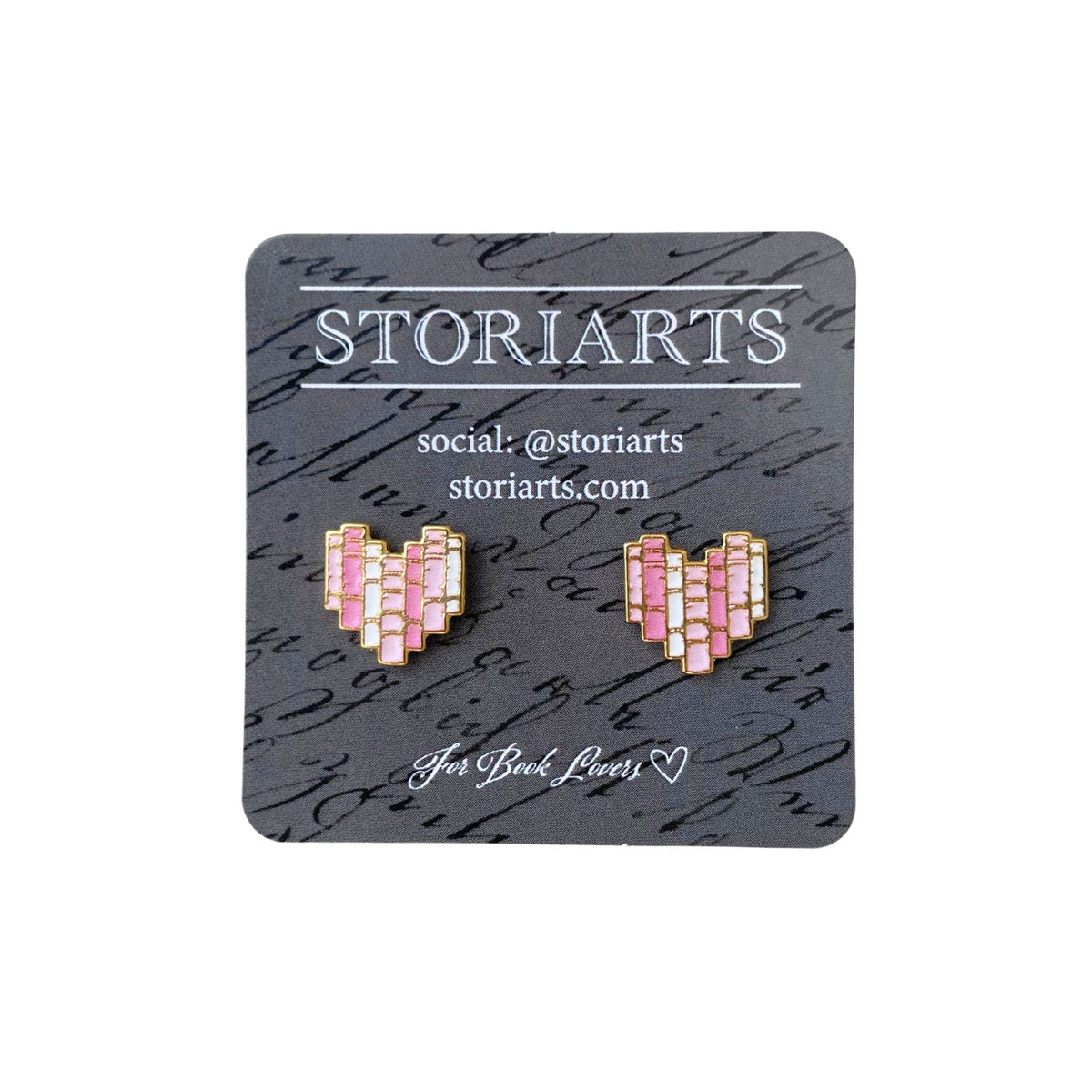 I Heart Books Enamel Earrings