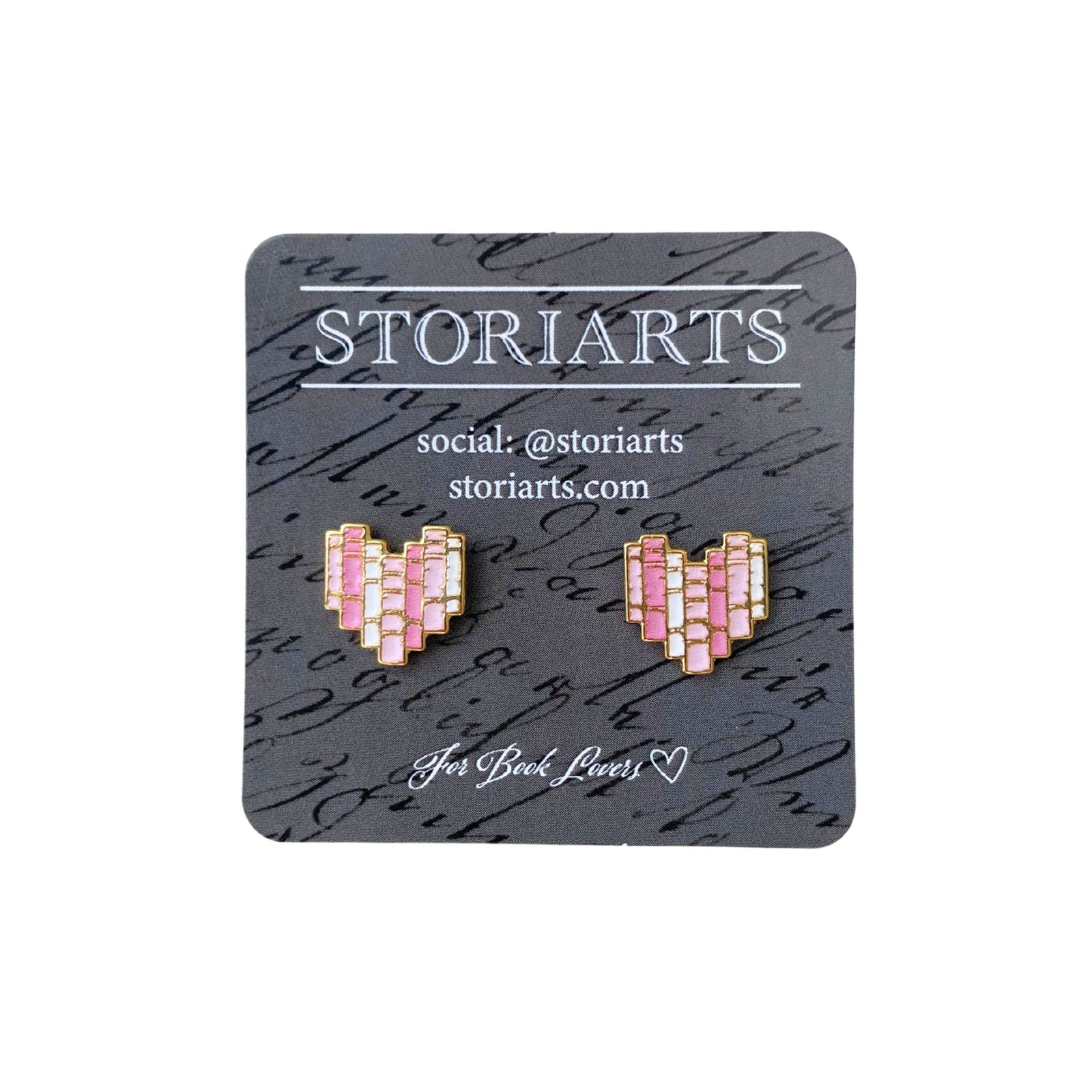 I Heart Books Enamel Earrings