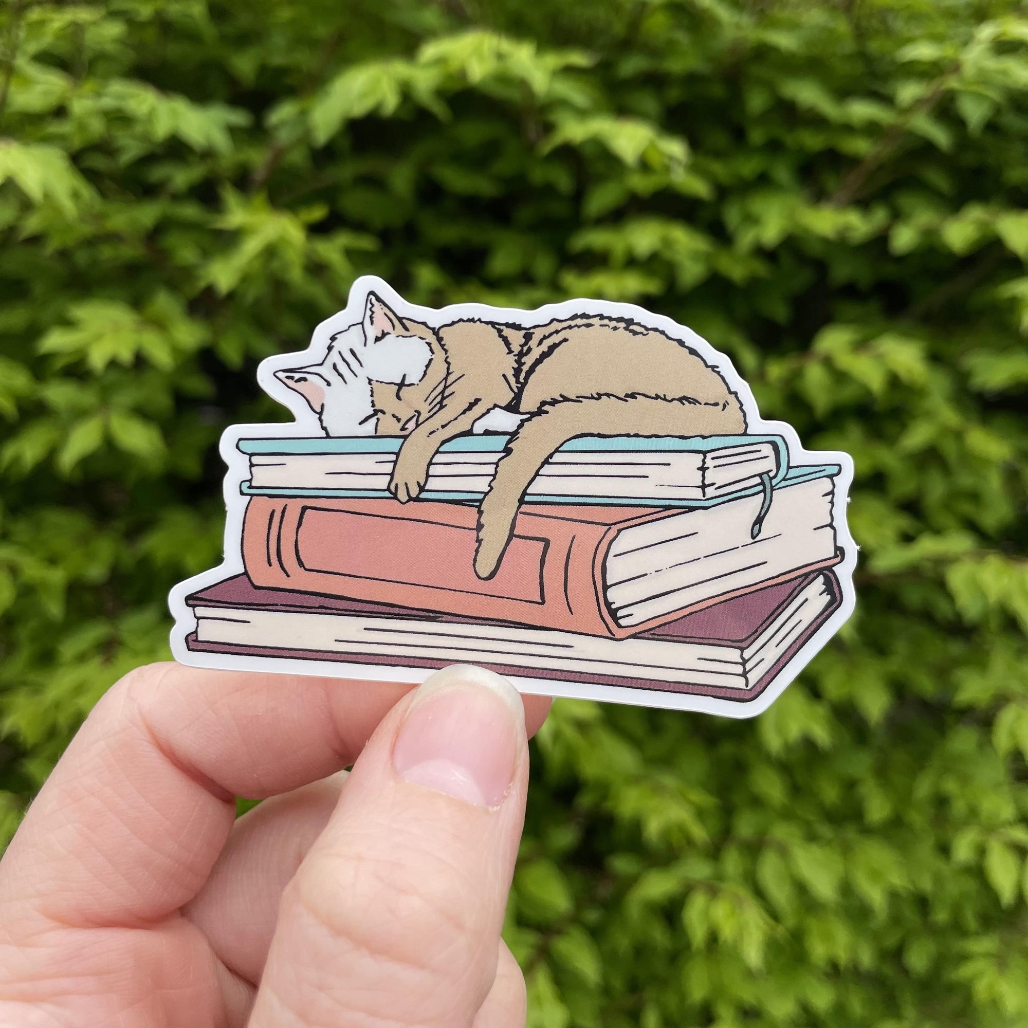 Puss on Books Sticker