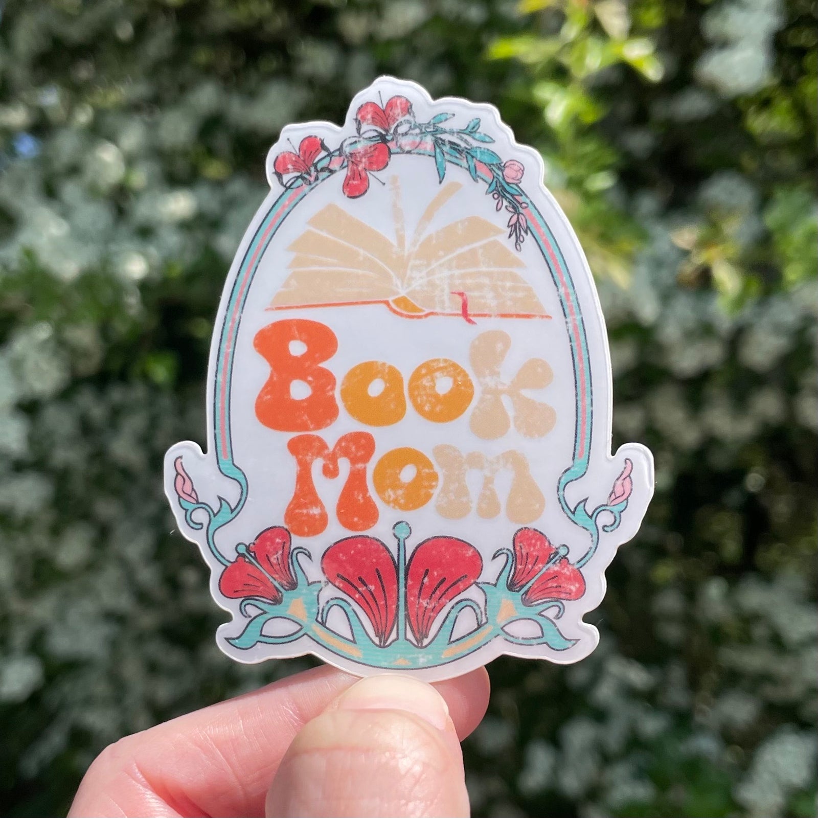 Book Mom Clear Sticker