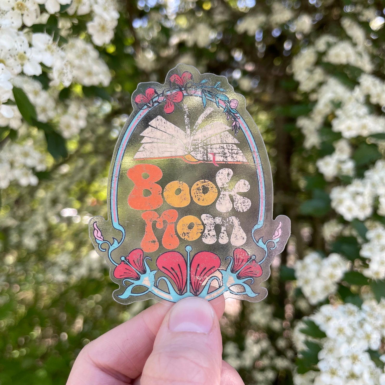 Book Mom Clear Sticker