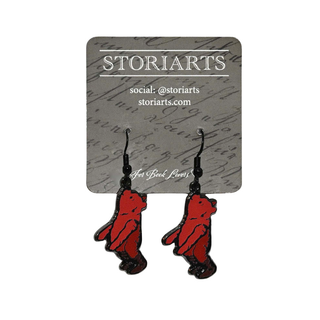 Winnie-the-Pooh Enamel Earrings - Brown