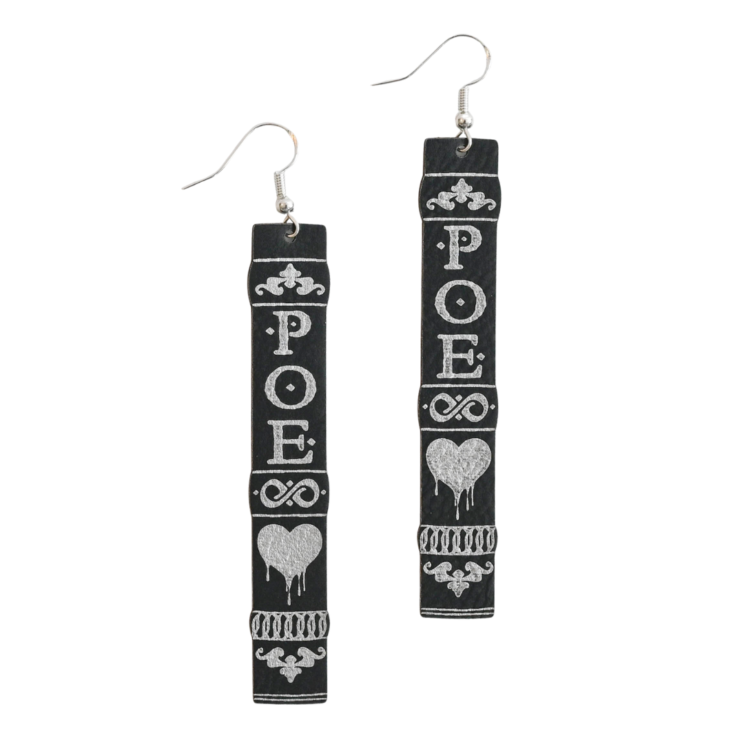 Edgar Allan Poe Leatherette Earrings