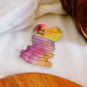 Book Lover's Bookstack Holographic Sticker