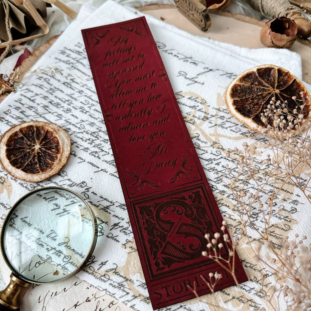 Mr. Darcy Leather Quote Bookmark