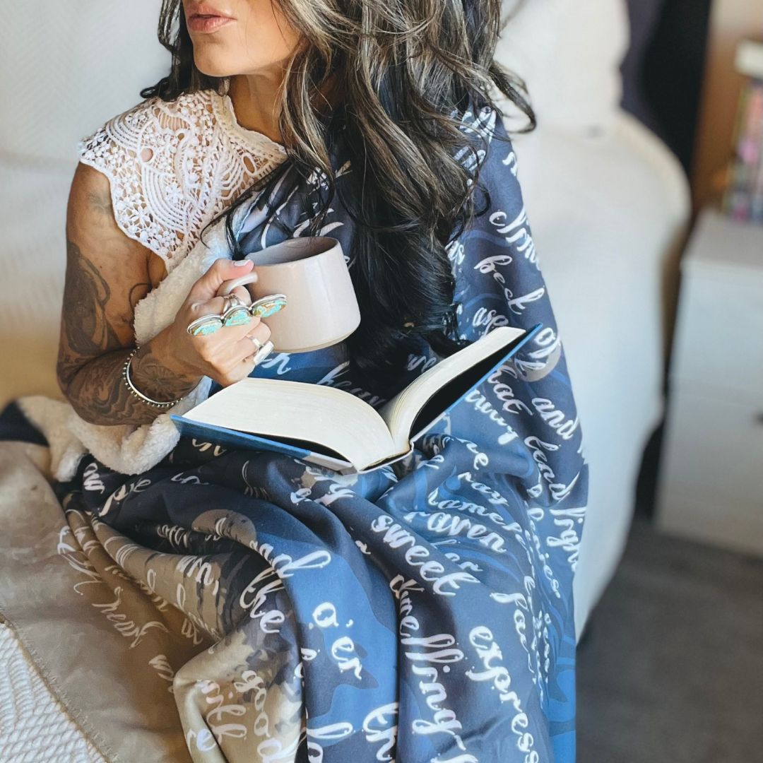 She Walks in Beauty Sherpa Fleece Book Blanket