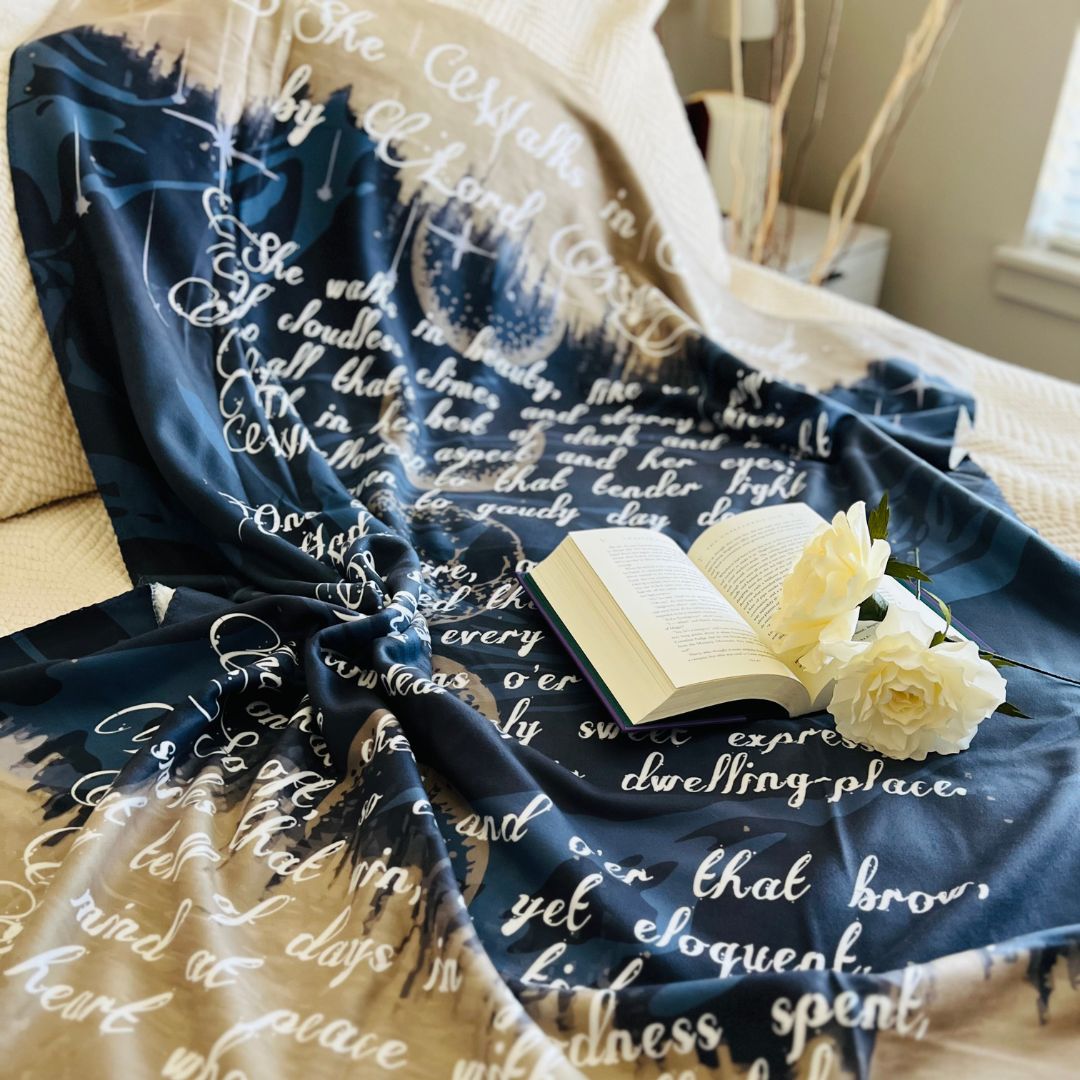 She Walks in Beauty Sherpa Fleece Book Blanket