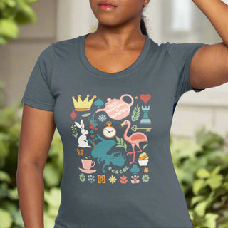 Alice in Wonderland Collage Women's Tee - Indigo / S