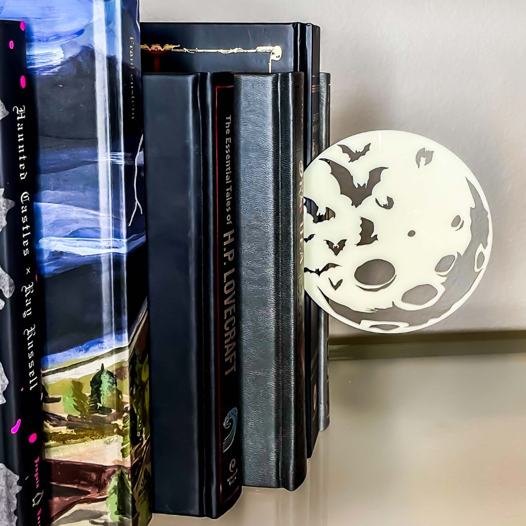 Moon & Bats Bookshelf Silhouette