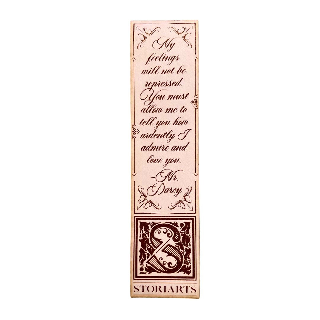 Mr. Darcy Leather Quote Bookmark