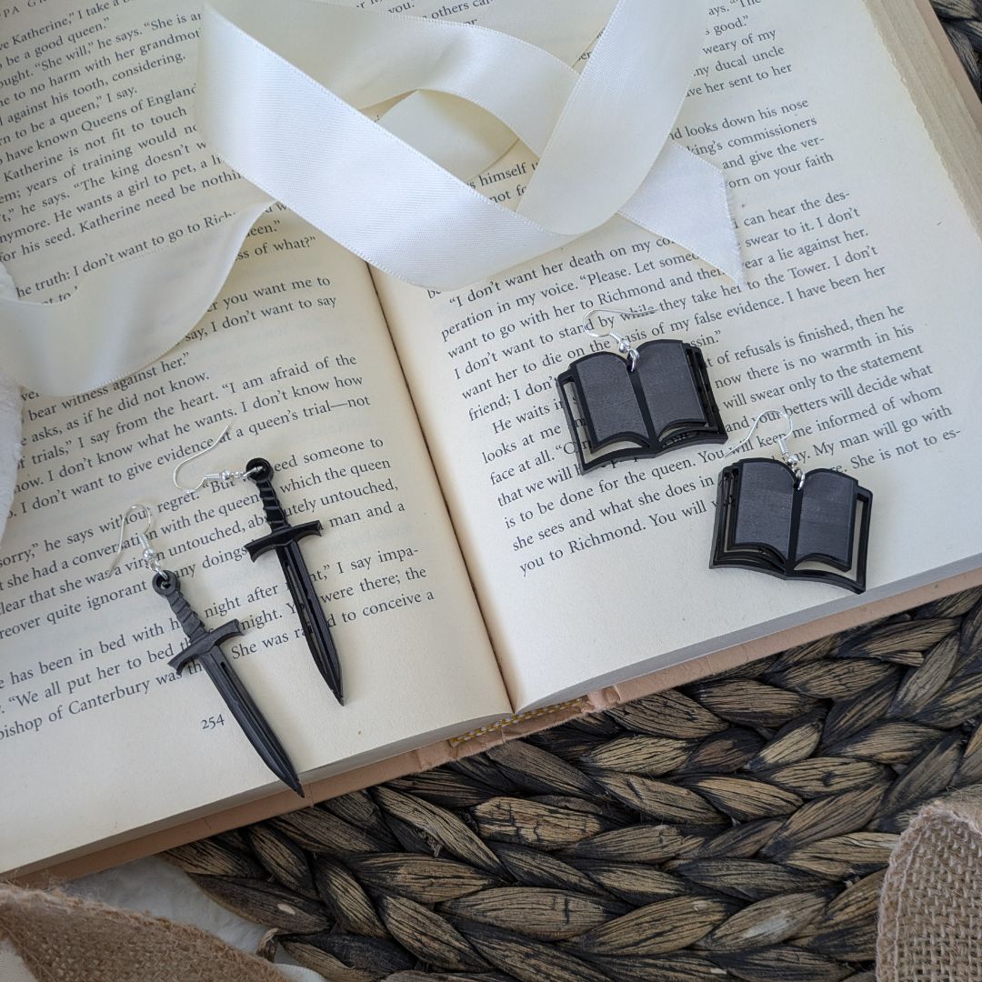 Open Book Acrylic Earrings
