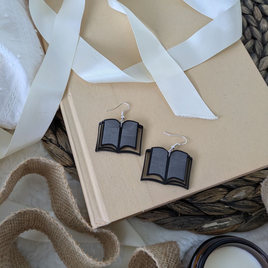 Open Book Acrylic Earrings