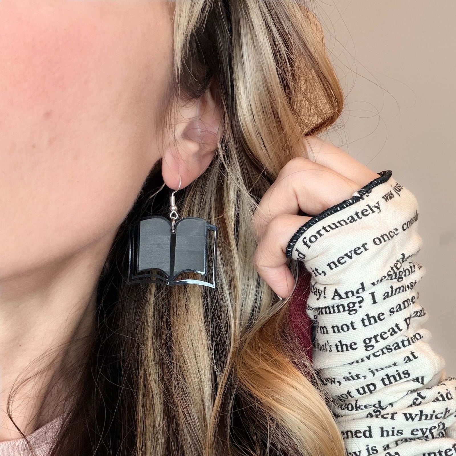 Open Book Acrylic Earrings