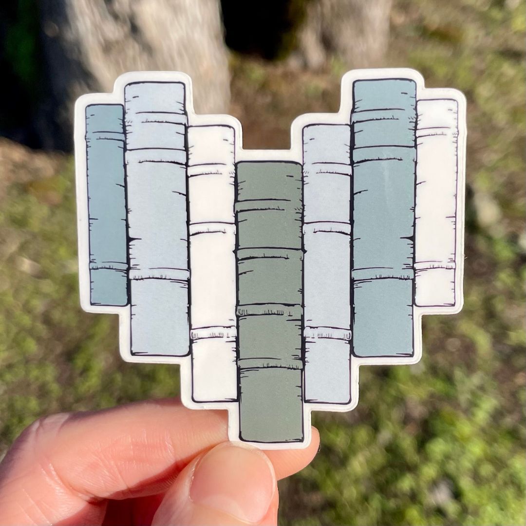 I Heart Books Clear Sticker