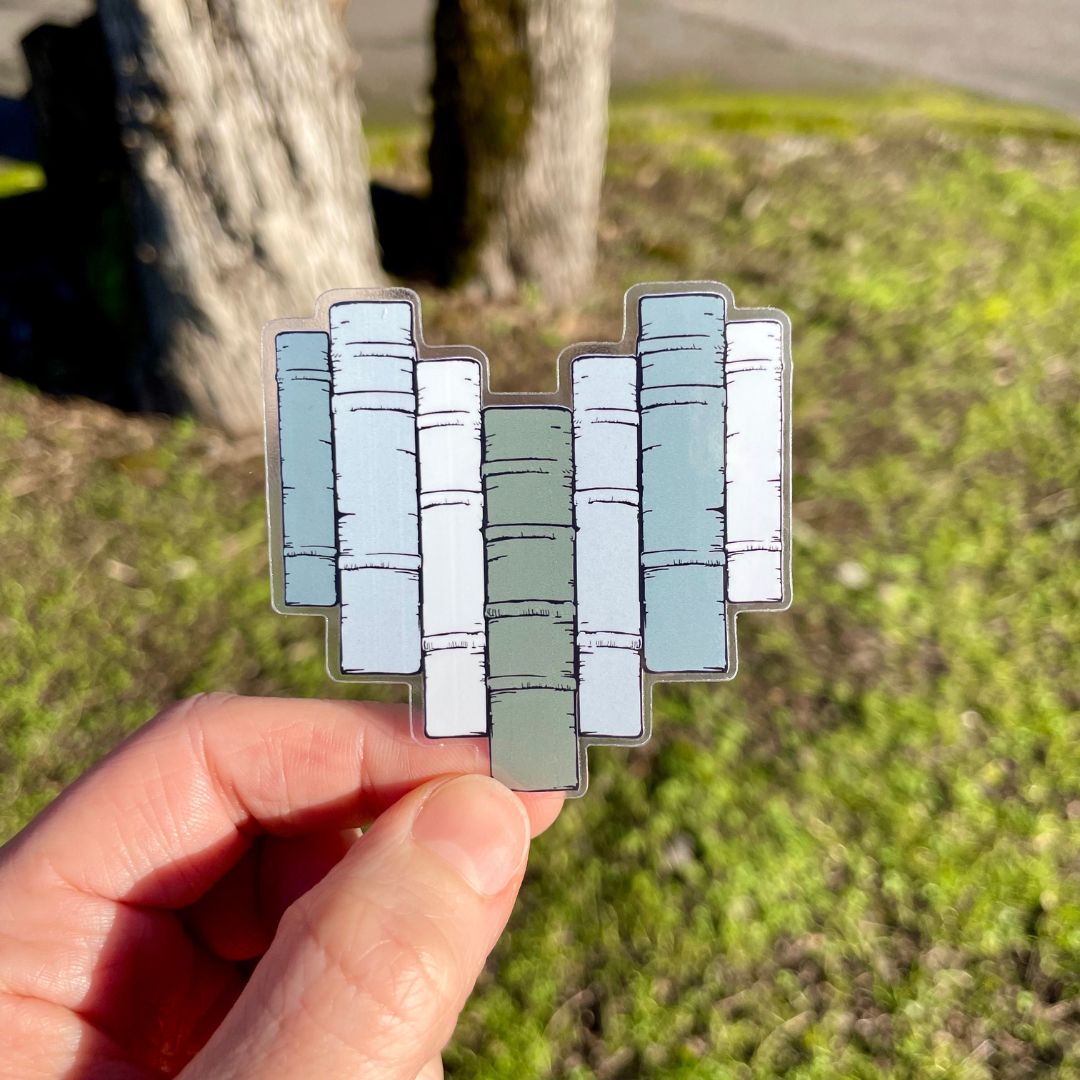I Heart Books Clear Sticker