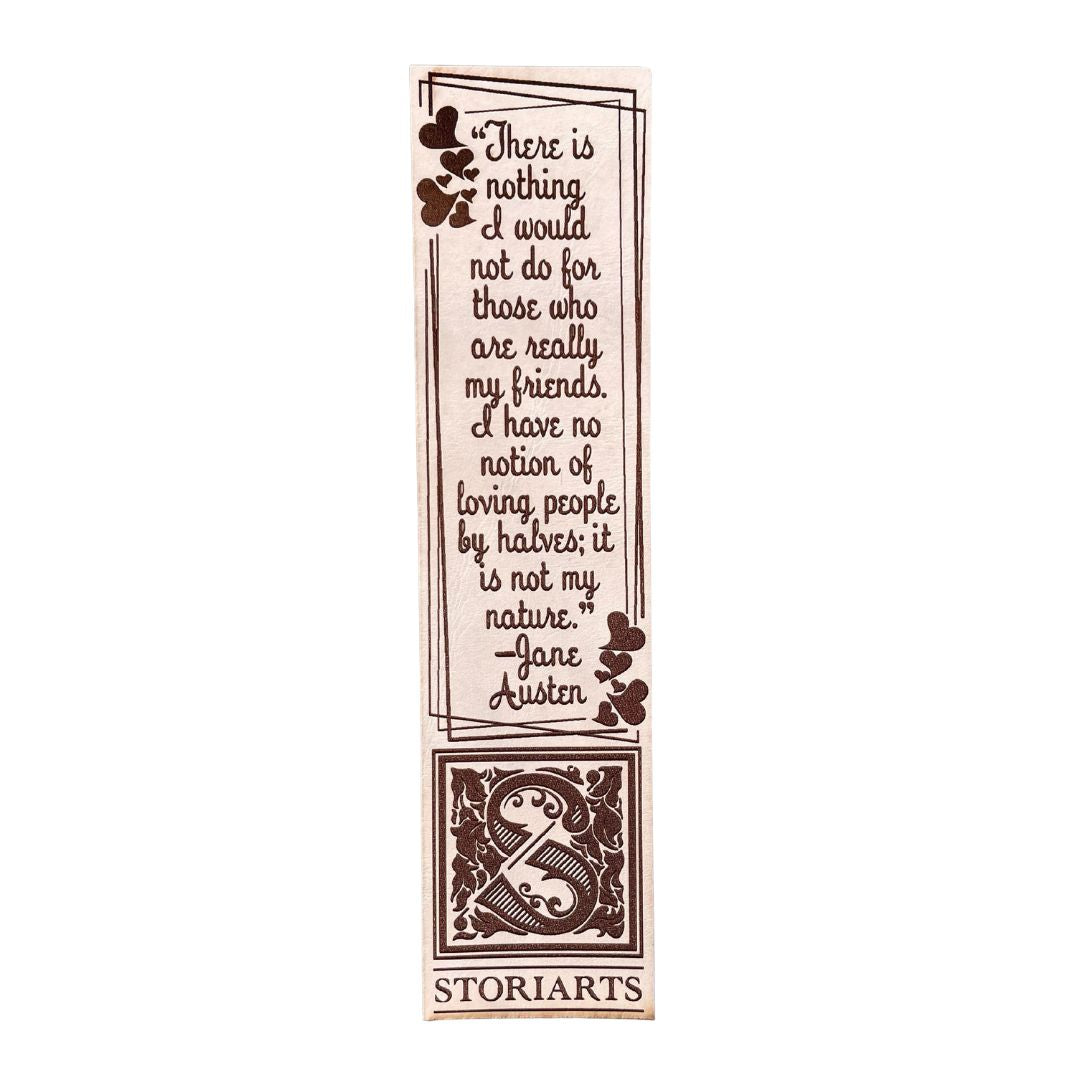 Northanger Abbey Leather Quote Bookmark