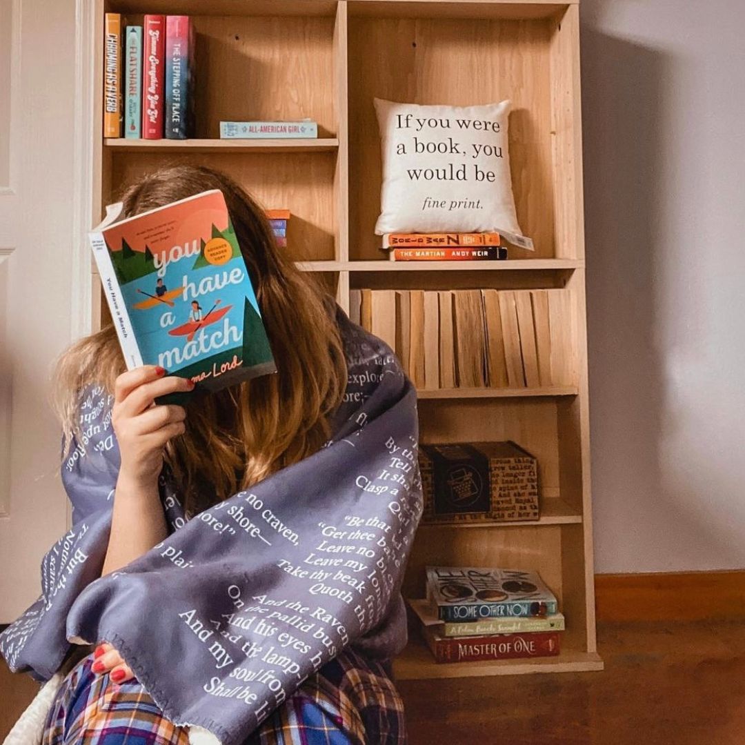 The Raven Sherpa Fleece Book Blanket