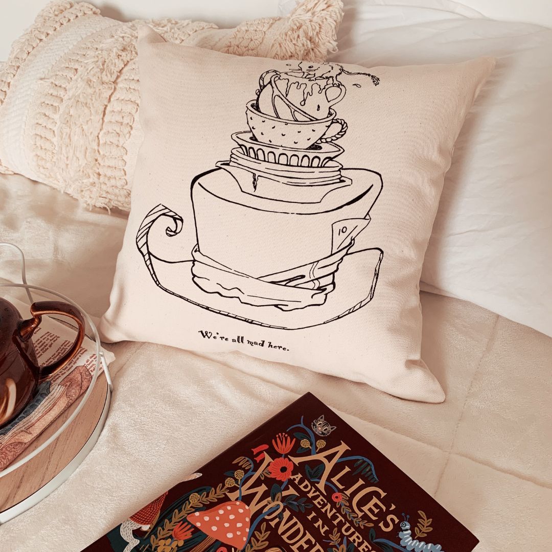 Alice in 2025 wonderland throw pillows