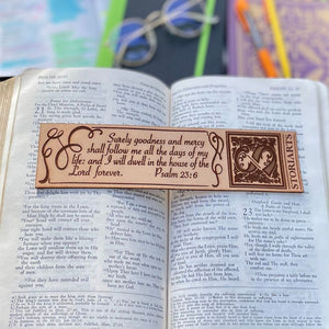 Psalm 23 Leather Quote Bookmark