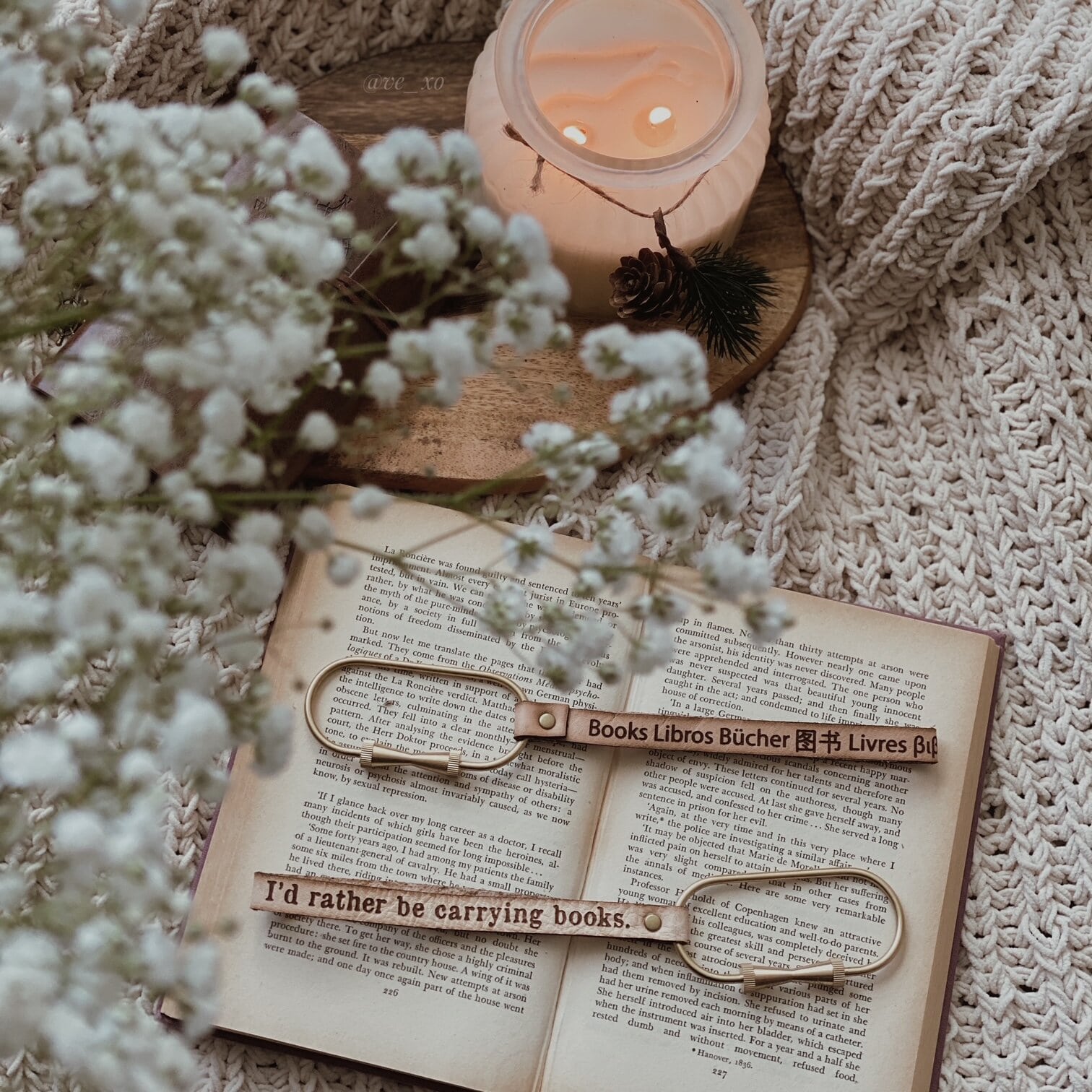 Books in Any Language Leather Keychain