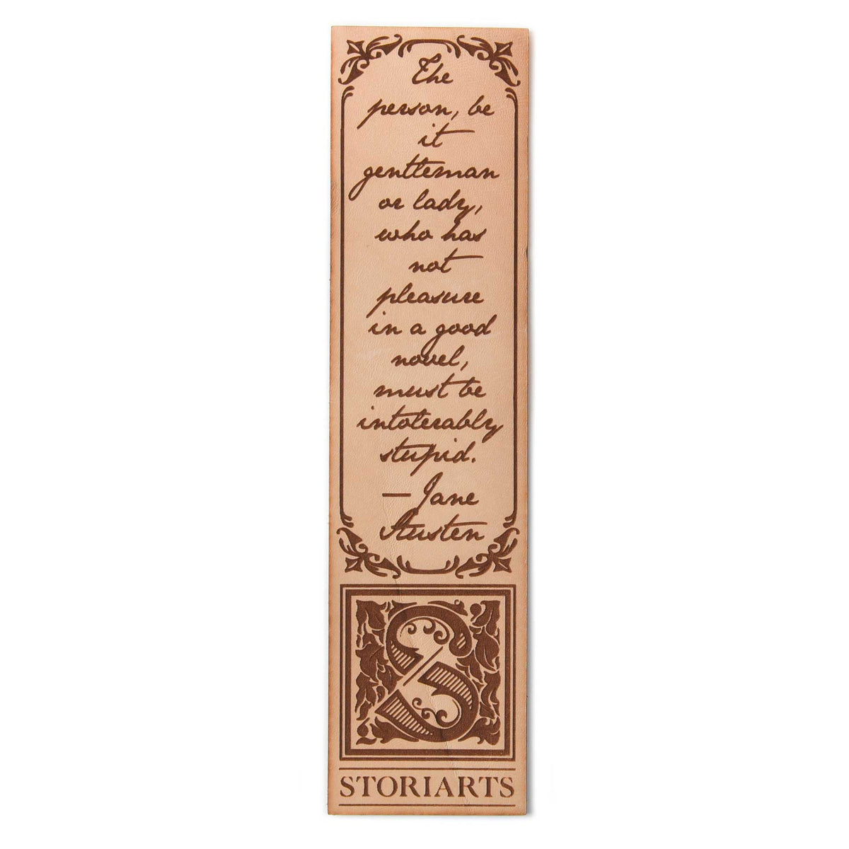 Jane Austen Leather Quote Bookmark