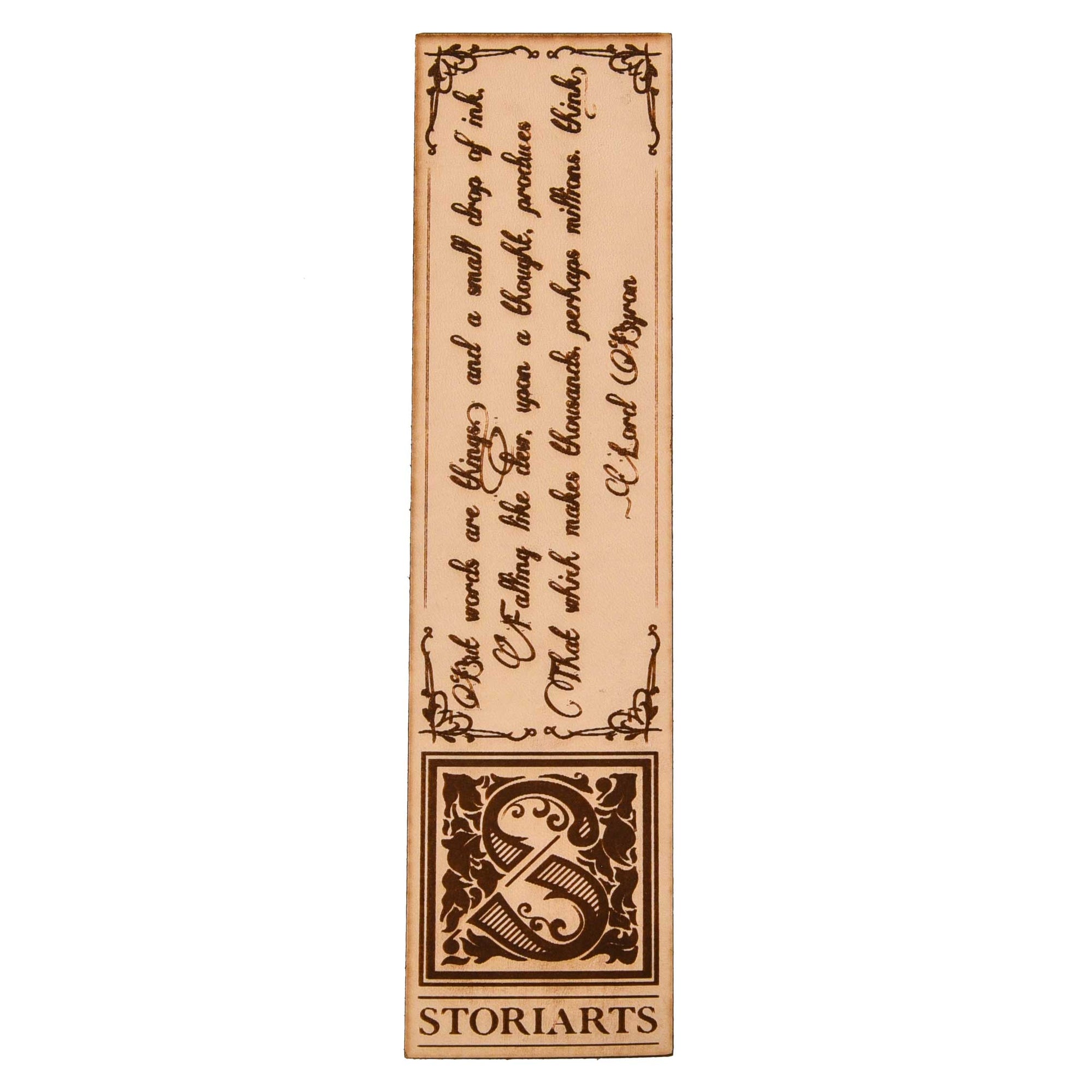 Lord Byron Leather Quote Bookmark