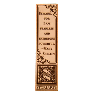 Mary Shelley Leather Quote Bookmark