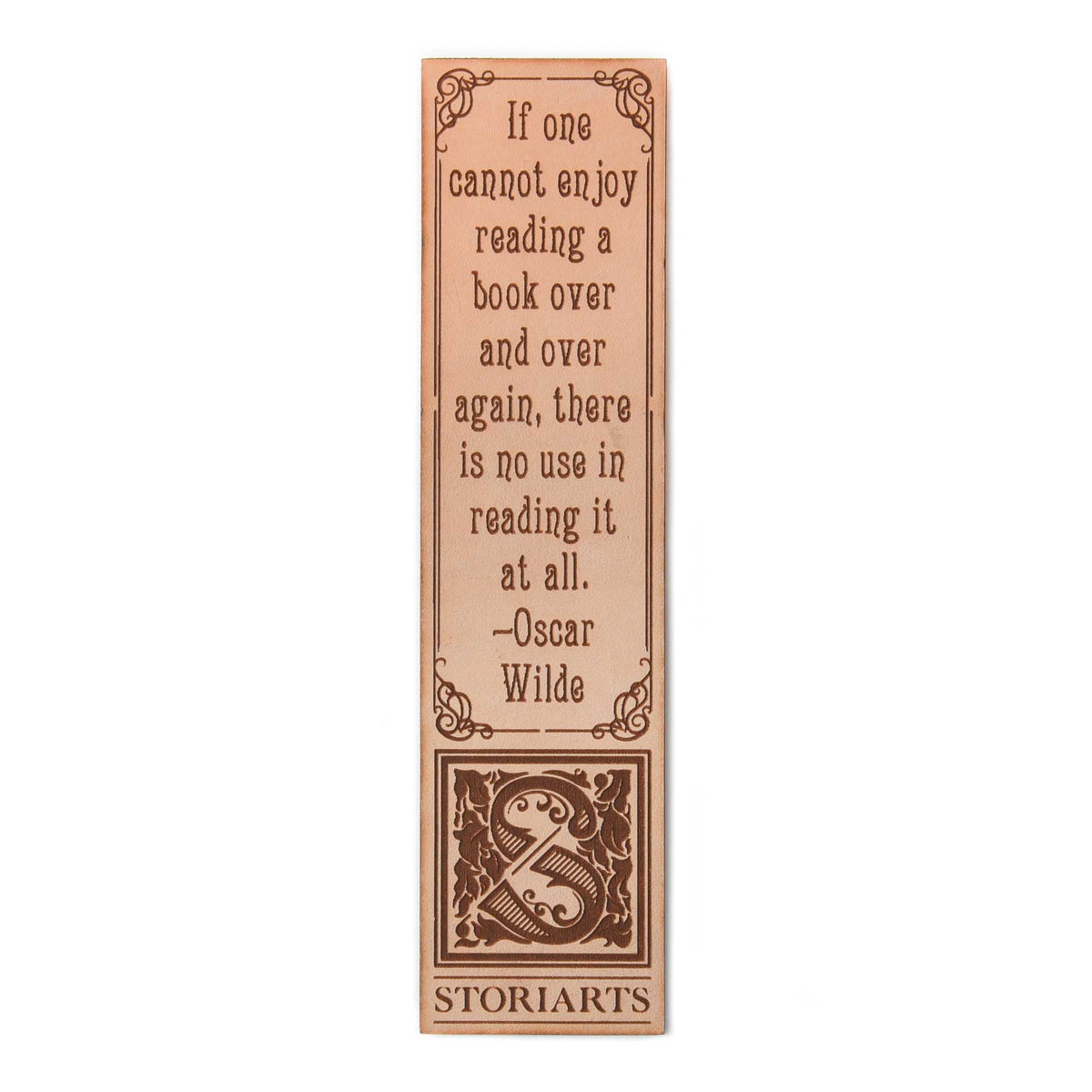 Oscar Wilde Leather Quote Bookmark