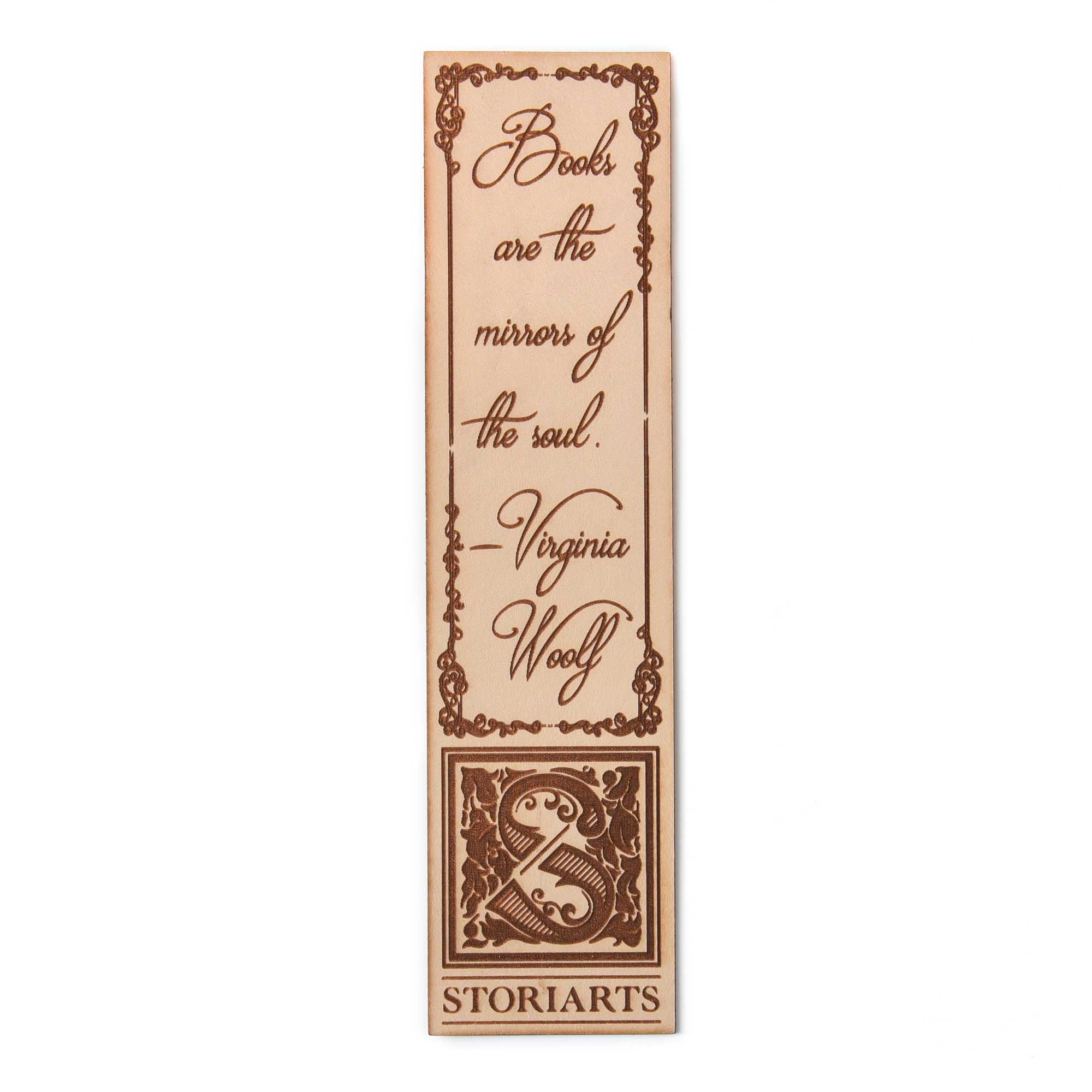 Virginia Woolf Leather Quote Bookmark