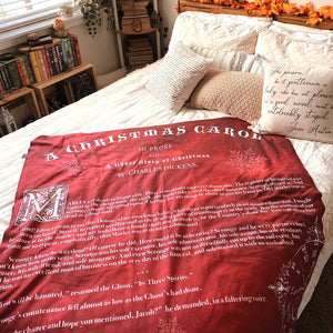 A Christmas Carol Sherpa Fleece Book Blanket