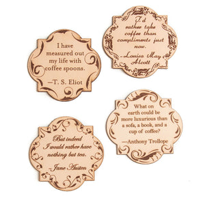 Leather Quote Coasters Set (Warm Drinks)